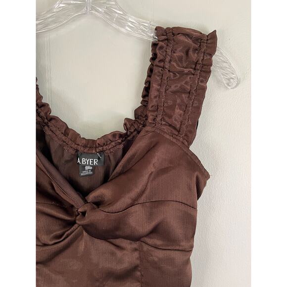 Vintage Y2K Brown Cami Tank Medium Babydoll Milkmaid Fairy Going Out A Byer - Picture 7 of 16